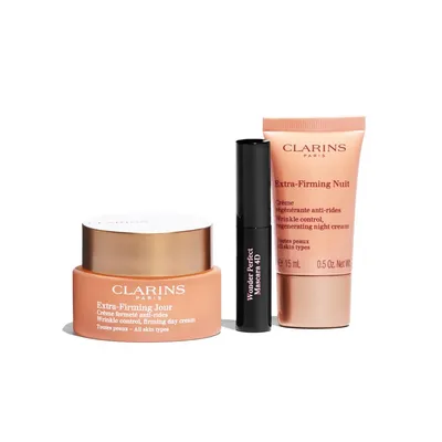 CLARINS Estuche crema <br> extra firming dia <br> todo tipo de piel 50 ml <br> + crema extra firming <br> noche 15 ml zbr>+ mascara pestañas  <br> wp 4d 