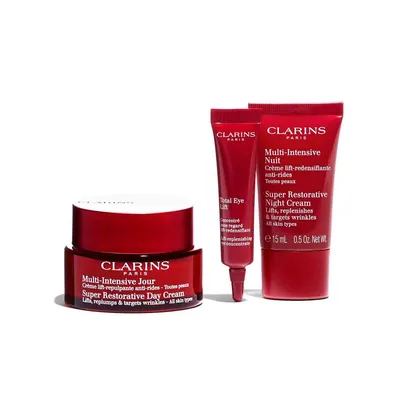 CLARINS Estuche crema multi intensiva <br> dia todo tipo de piel 50 ml  <br> + crema multi intensiva <br> noche 15 ml <br> + contorno de ojos <br> total 