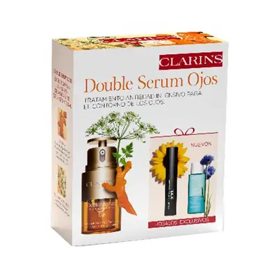 CLARINS Estuche contorno ojos <br> double serum 20ml <br> + locion desmaquillante <br> expres de ojos 10ml <br> + mascara pestañas <br> supra xxl negro 