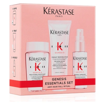 KERASTASE Set genesis trio<br>+ champu hydra-fortificante 80 ml<br>+ acondicionador fortalecedor 75 ml<br>+ fluido protector termico 45 ml 