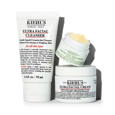 KIEHLS Estuche ultra facial <br> limpiador 75 ml <br> + ultra cream 50ml <br> + contorno de ojos <br> avocado 14ml 