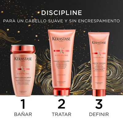 KERASTASE Estuche discipline<br> champu 250 ml+<br> acondicionador 200 ml<br>+ leche termoprotectora 150 ml 