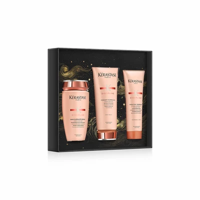 KERASTASE Estuche discipline<br> champu 250 ml+<br> acondicionador 200 ml<br>+ leche termoprotectora 150 ml 