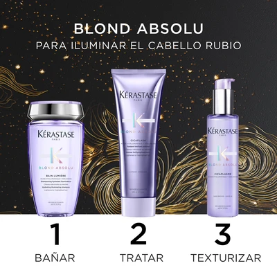 KERASTASE Estuche blond absolu<br>champu bain lumiere 250 ml<br>+ acondicionador cicaflash 250 ml<br>+ serum cicaplasma 150 ml 