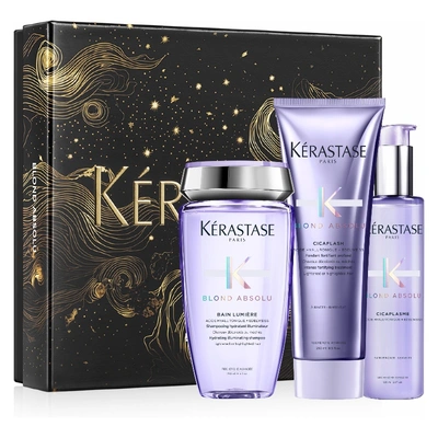 KERASTASE Estuche blond absolu<br>champu bain lumiere 250 ml<br>+ acondicionador cicaflash 250 ml<br>+ serum cicaplasma 150 ml 