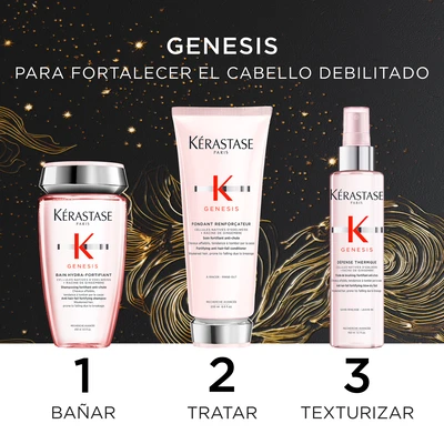 KERASTASE Estuche genesis<br>+ champu hydra-fortificante 250 ml<br>+ acondicionador foratalecedor 200 ml<br>+ fluido termico 150 ml 