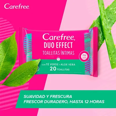 CAREFREE Toallitas íntimas aloe vera 20 unidades 