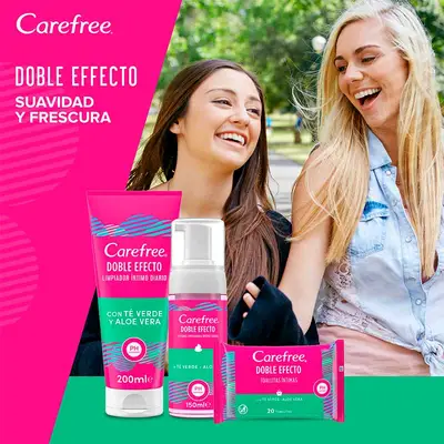 CAREFREE Toallitas íntimas aloe vera 20 unidades 