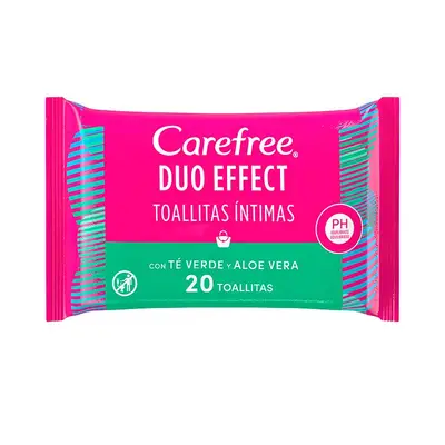 CAREFREE Toallitas íntimas aloe vera 20 unidades 