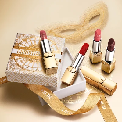 DIOR Rouge dior edici?n limitada<br>barra de labios couture<br> estuche dorado y barra grabada 