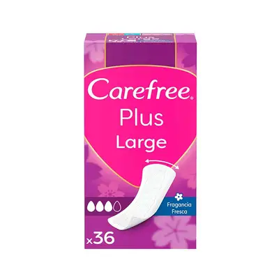 CAREFREE Protegeslip plus large fragancia fresca 36 unidades 