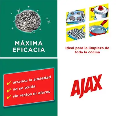 Ajax Estropajo Jabonoso 6 uds - Perfumerías Ana