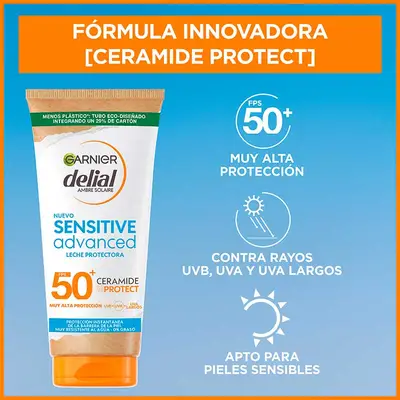 DELIAL Sensitive advanced leche solar piel sensible spf 50 plus 175 ml 