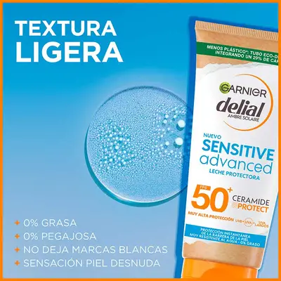 DELIAL Sensitive advanced leche solar piel sensible spf 50 plus 175 ml 