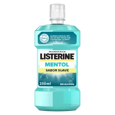 LISTERINE Enjuague bucal mentol sabor suave 250 ml 