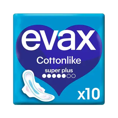 EVAX Compresa cottonlike súper plus con alas 10 unidades 