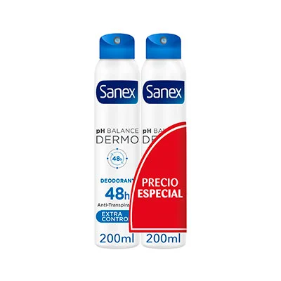 SANEX Desodorante en spray dermo extra control 2x200 m 