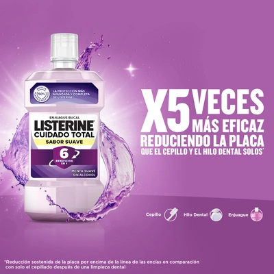 LISTERINE Enjuague bucal cuidado total zero 500 ml 