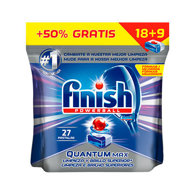 Finish - Quantum - 68ct - Detergente para lavavajillas - Powerball -  Ultimate Clean & Shine - Tabletas para lavavajillas - Tabletas para platos
