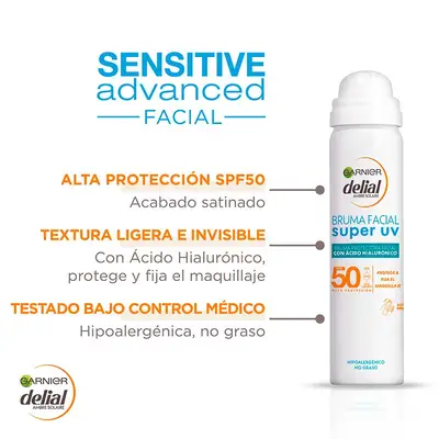 DELIAL Sensitive advanced bruma facial hidratante spf 50 75 ml 