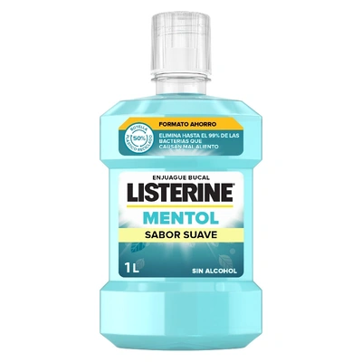 LISTERINE Enjuague bucal mentol sabor suave 1 litro 