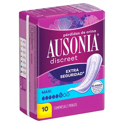 AUSONIA Discreet compresas maxi 10 unidades 