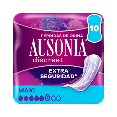 AUSONIA Discreet compresas maxi 10 unidades 