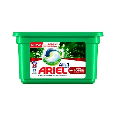 Ariel Detergente en Capsulas, Qita Manchas, Ultra Oxi PACK 4X10