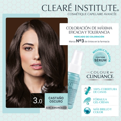 Clearé Institute Para cabello delicado 3.0 castaño oscuro 170 ml 