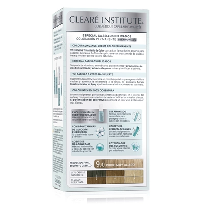 Clearé Institute Para cabello delicado 9.0 rubio muy claro 170 ml 