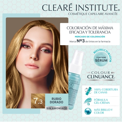 Clearé Institute Para cabello delicado 7.3 rubio dorado 170 ml 