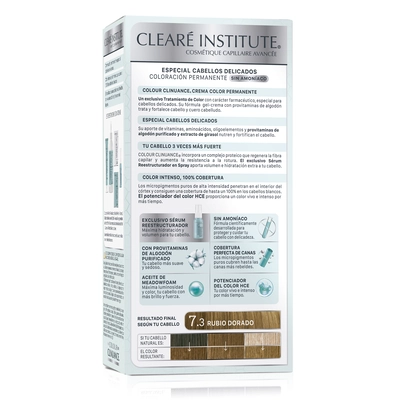 Clearé Institute Para cabello delicado 7.3 rubio dorado 170 ml 