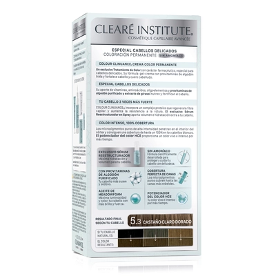 Clearé Institute Para cabello delicado 5.3 castaño claro dorado 170 ml 