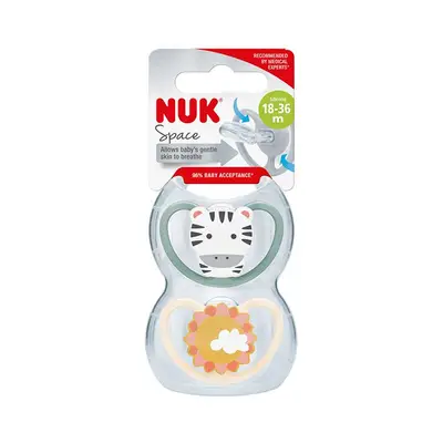 NUK Chupete silicona 18-36m space zebra l2 