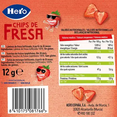 HERO Baby snacks fresa chips kids 